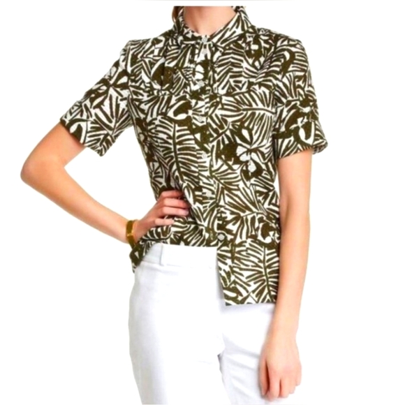 kate spade Tops Kate Spade Palm Fronds Blouse Poshmark